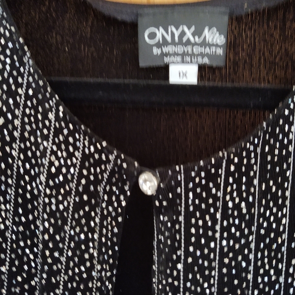 ONYX Nite By Wendye Chaitin Made in the USA - Cardigan - Size 1X - Vintage - Picture 8 of 12